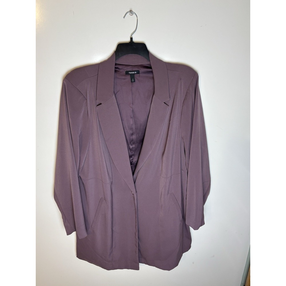 Torrid Women's Mauve Purple Flint Drape front Blazer Single Button Plus Size 4X